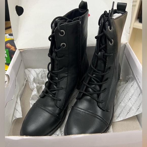 Aldo Shoes - Aldo Black Lace-Up Ankle Boots